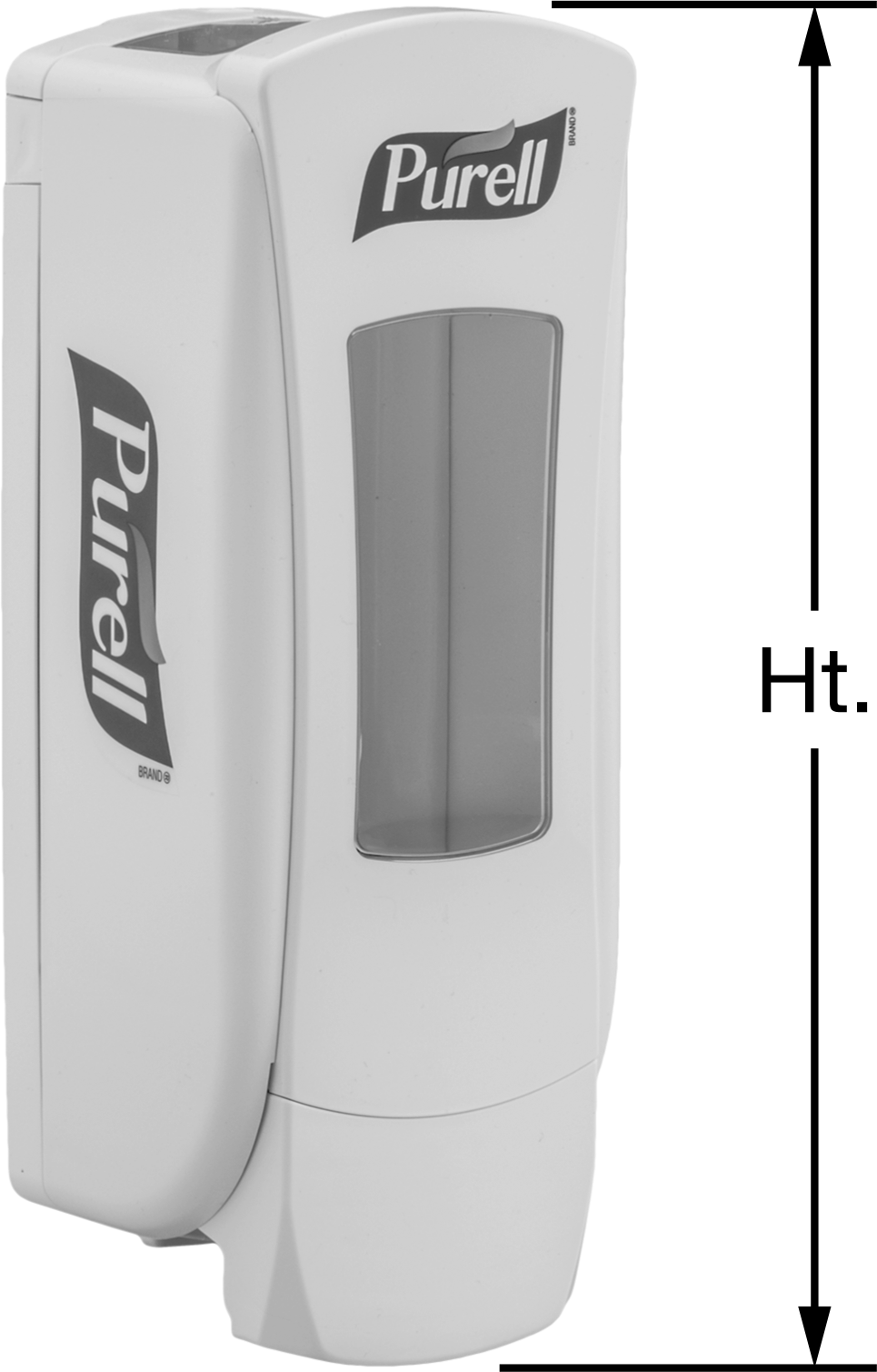 Purell El Dezenfektanı Kartuşu için İtmeyle Çalışan 12 inç Yüksekliğinde Dağıtıcı