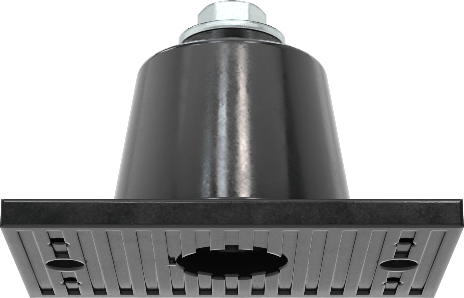 Neopren Titreşim Sönümleyici Cıvatalı Montaj, Çelik Taban ile, 3/8"-16 Dişli Ek Parça, 600 lbs. Kapasite