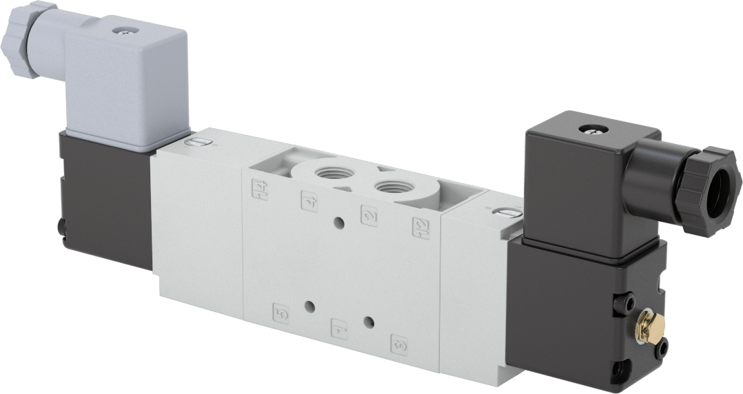 Elektrikli Hava Yön Kontrol Vanası, Çift Solenoid, 1/8 NPTF, 56 scfm