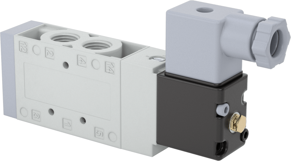 Elektrikli Hava Yön Kontrol Vanası, Tek Solenoid, 1/4 NPTF, 56 scfm