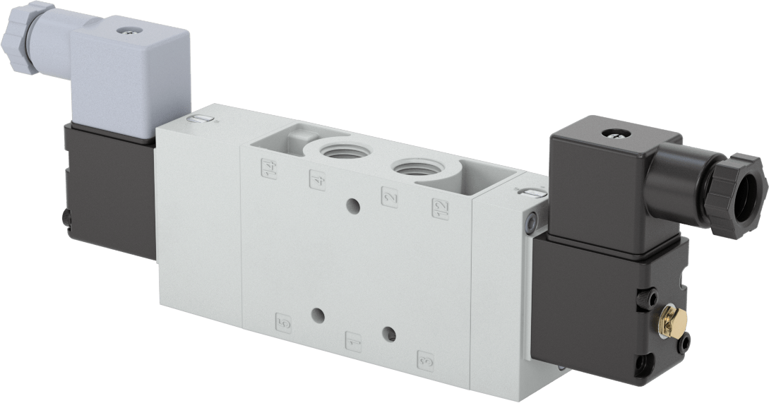 Elektrikli Hava Yön Kontrol Vanası, Çift Solenoid, 1/4 NPTF, 95.2 scfm