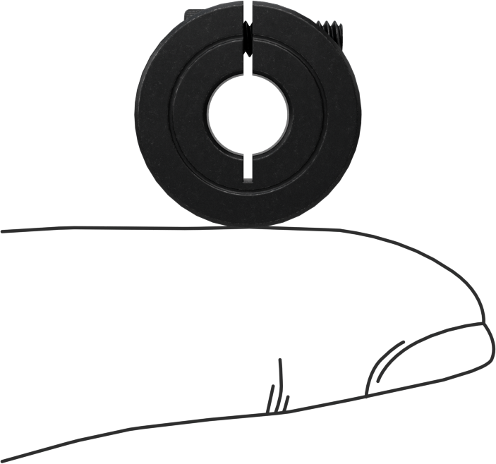 Kelepçeleme Mil Yaka, 1/4" Çap için, Siyah Oksit 1215 Karbon Çelik