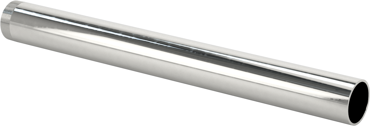 Lavabo Tahliye Sifonları için Uzatma Borusu, 1-1/4“ Dış Çap x 12” Uzunluk, 1-1/4"-27 UNS Erkek Giriş