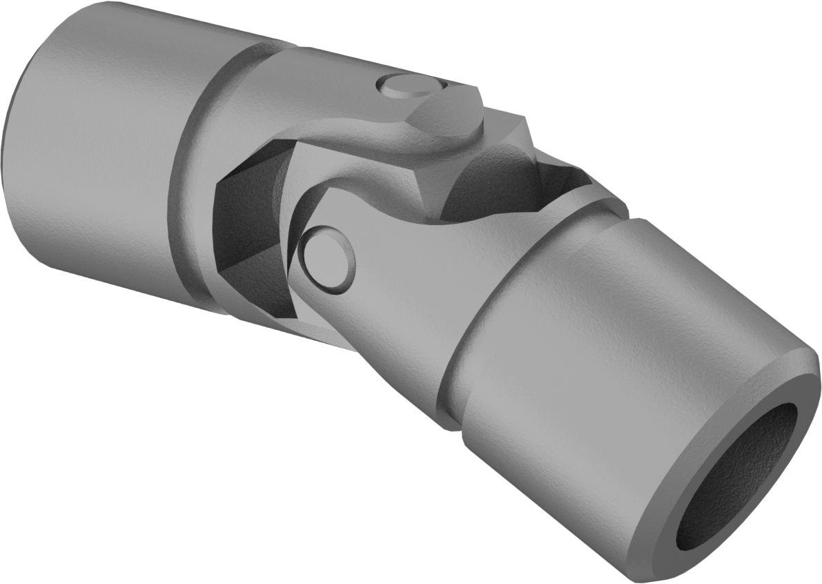 Tek U-Eklem, Pim ve Blok, Çelik, 20 mm Çap x 1-1/16" Derinlikli Mil için