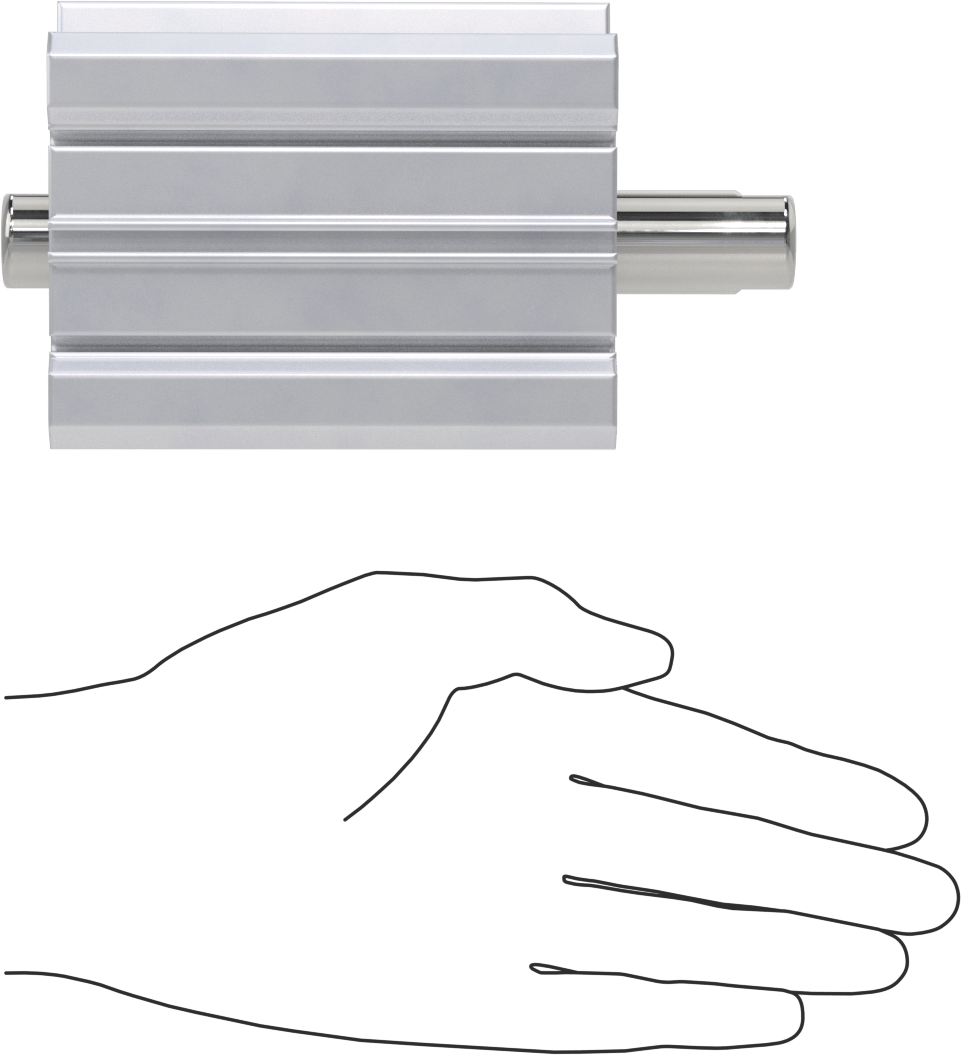 Çift Uçlu Kompakt Hidrolik Silindirler, 2-1/2" Delik Çapı, 1" Strok Uzunluğu