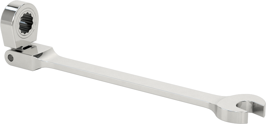 Esnek Başlı Cırcırlı Kombinasyon Anahtarı, 3/8" Boyut, 6-1/4" Toplam Uzunluk