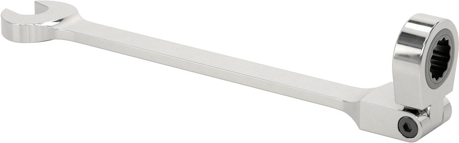 Esnek Başlı Cırcırlı Kombinasyon Anahtarı, 3/8" Boyut, 6-1/4" Toplam Uzunluk