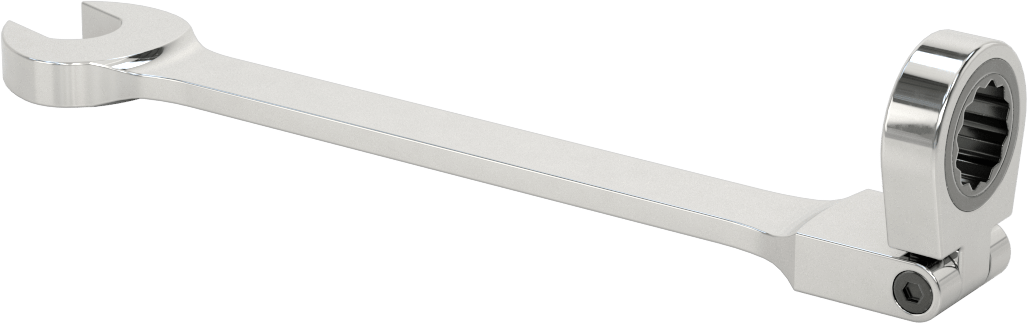 Esnek Başlı Cırcırlı Kombinasyon Anahtarı, 5/8" Boyut, 9-1/4" Toplam Uzunluk