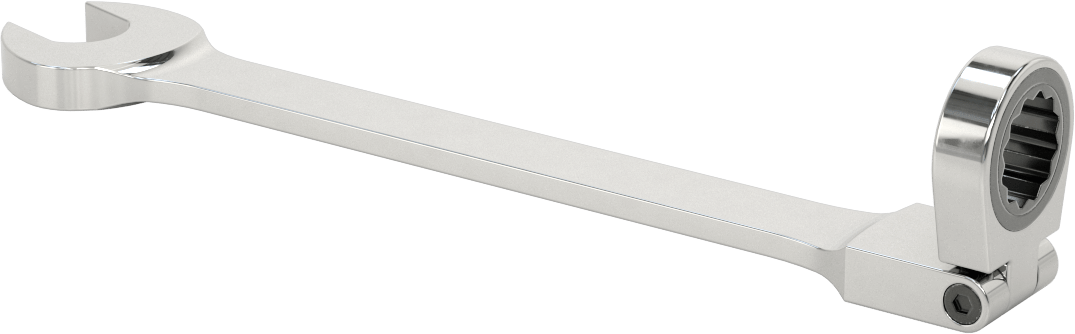 Esnek Başlı Cırcırlı Kombinasyon Anahtarı, 3/4" Boyut, 10-7/8" Toplam Uzunluk