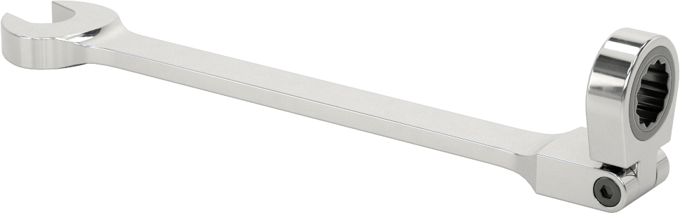 Esnek Başlı Cırcırlı Kombinasyon Anahtarı, 12 mm Boyut, 7-7/16" Toplam Uzunluk