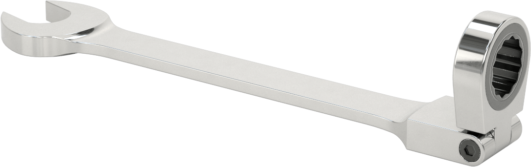 Esnek Başlı Cırcırlı Kombinasyon Anahtarı, 7/8" Boyut, 11-1/2" Toplam Uzunluk