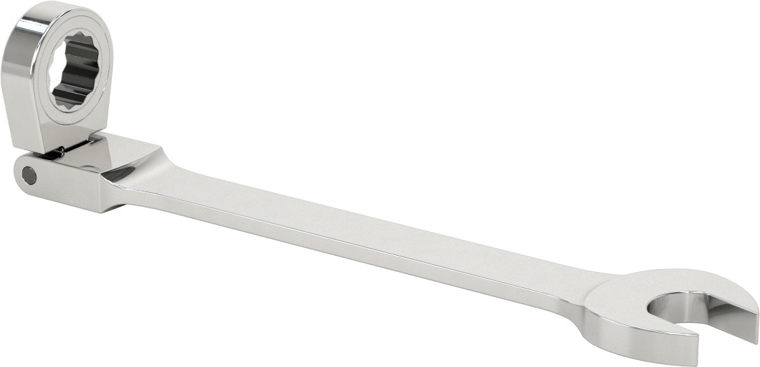 Esnek Başlı Cırcırlı Kombinasyon Anahtarı, 7/8" Boyut, 11-1/2" Toplam Uzunluk