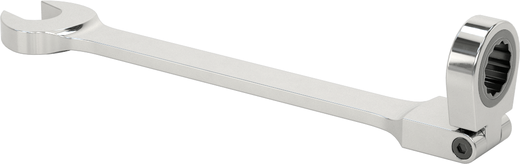 Esnek Başlı Cırcırlı Kombinasyon Anahtarı, 16 mm Boyut, 9-1/4" Toplam Uzunluk