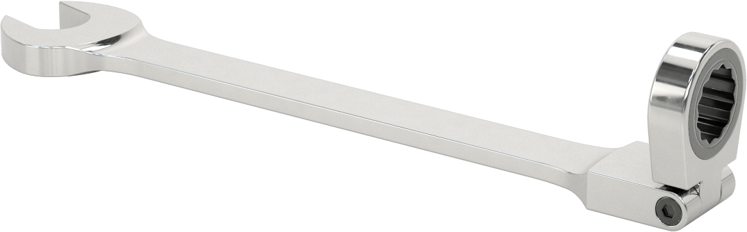 Esnek Başlı Cırcırlı Kombinasyon Anahtarı, 19 mm Boyut, 10-7/8" Toplam Uzunluk