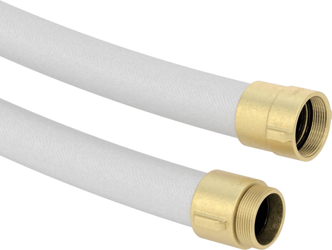 Aşınmaya Dayanıklı Yangın Söndürme Hortumu, Pirinç, 2-1/2 NH/NST Bağlantı Parçaları, Rocker Lug, 50 Fit Uzunluk