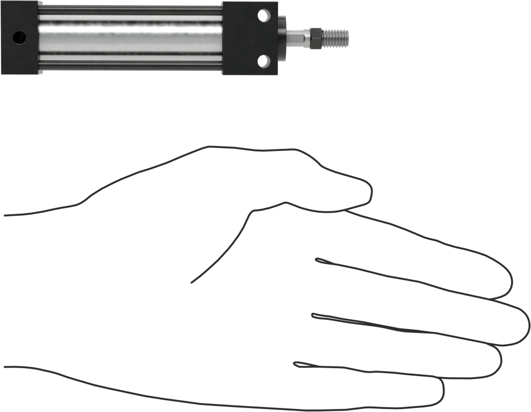 Bağlantı Çubuğu Hava Silindiri, Çift Etkili, Sensör Hazır, 3/4" Delik, 1-1/2" Strok