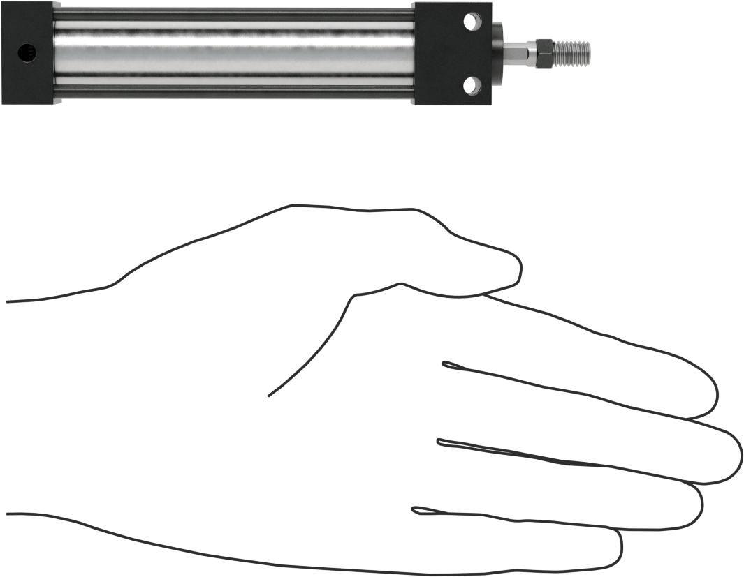 Bağlantı Çubuğu Hava Silindiri, Çift Etkili, Sensör Hazır, 3/4" Delik, 2-1/2" Strok