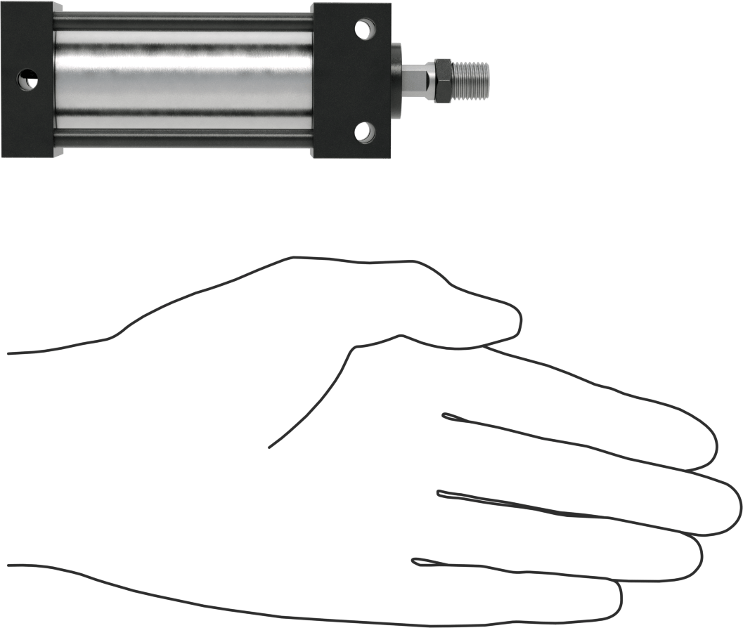 Bağlantı Çubuğu Hava Silindiri, Çift Etkili, Sensör Hazır, 1-1/8" Delik, 1-1/2" Strok