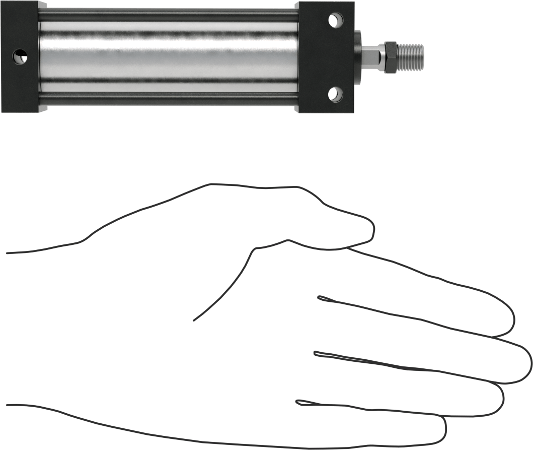 Bağlantı Çubuğu Hava Silindiri, Çift Etkili, Sensör Hazır, 1-1/8" Delik, 2-1/2" Strok