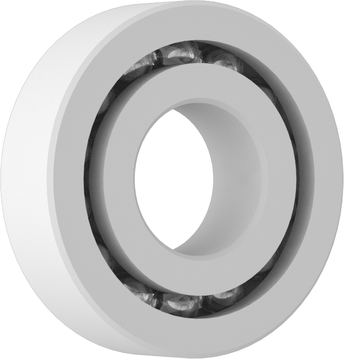 Plastik Kuru Çalışan Bilyalı Rulman, Cam Toplu, Ticaret No. 1164, 3/4" Mil Çapı için