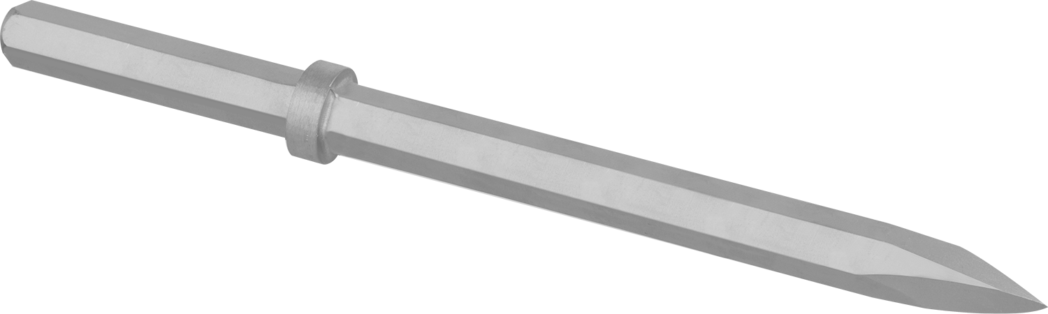 Kaldırım Kırıcı Çekiçler için Keski Ucu, Kıvılcım Çıkarmayan, 1-1/8" Altıgen Şaft, 2" Genişlikte Sivri Uçlu Bıçak