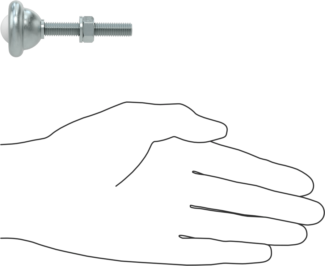 Saplama Montajlı Bilyalı Transfer, 3/4" Naylon Bilye, Çinko Kaplı Çelik Muhafaza, 40 lbs. Kapasite