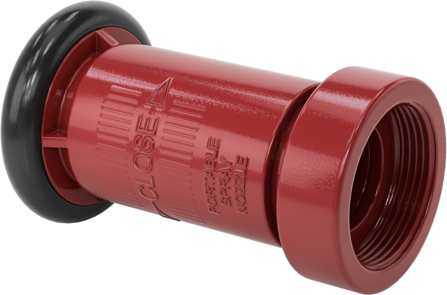 Yangın Söndürme Hortumu için Sprey/Akış Nozulu, Polikarbonat, 1-1/2 NPSH Dişi, 2-3/4" Çap, 4-5/8" Uzunluk