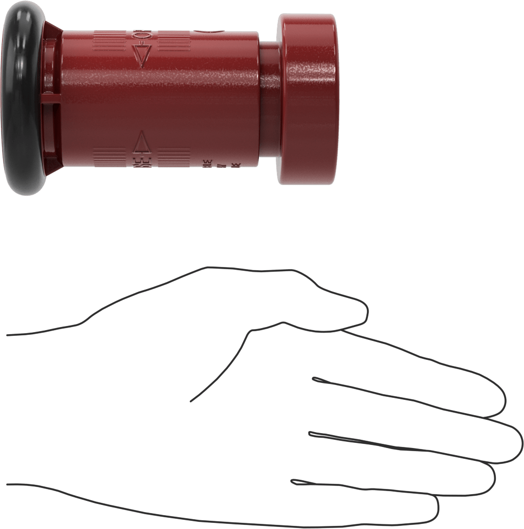 Yangın Söndürme Hortumu için Sprey/Akış Nozulu, Polikarbonat, 1-1/2 NPSH Dişi, 2-3/4" Çap, 4-5/8" Uzunluk