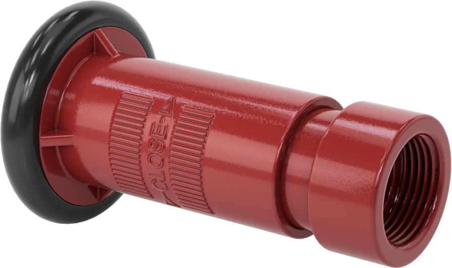 Yangın Söndürme Hortumu için Sprey/Akış Nozulu, Polikarbonat, 1 NPSH Dişi, 2-3/4" Çap, 4-3/4" Uzunluk