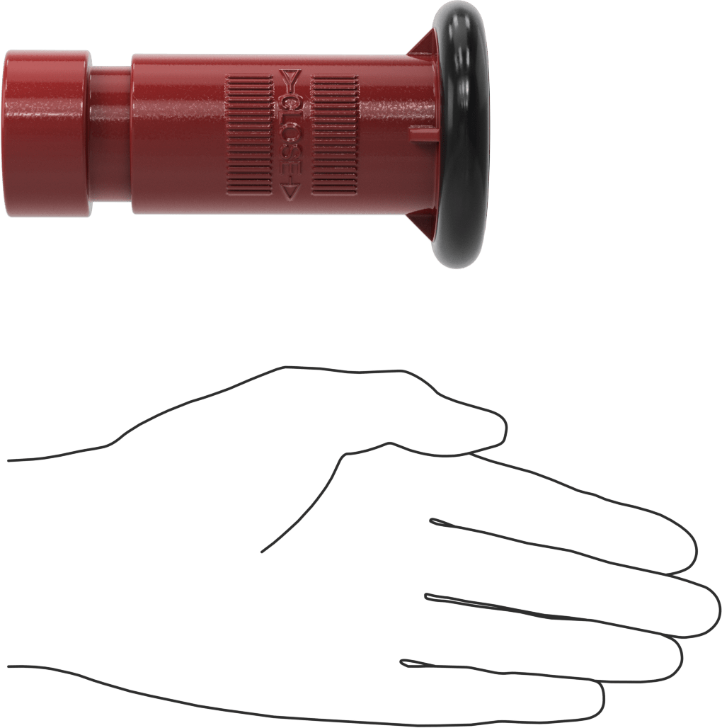 Yangın Söndürme Hortumu için Sprey/Akış Nozulu, Polikarbonat, 1 NPSH Dişi, 2-3/4" Çap, 4-3/4" Uzunluk