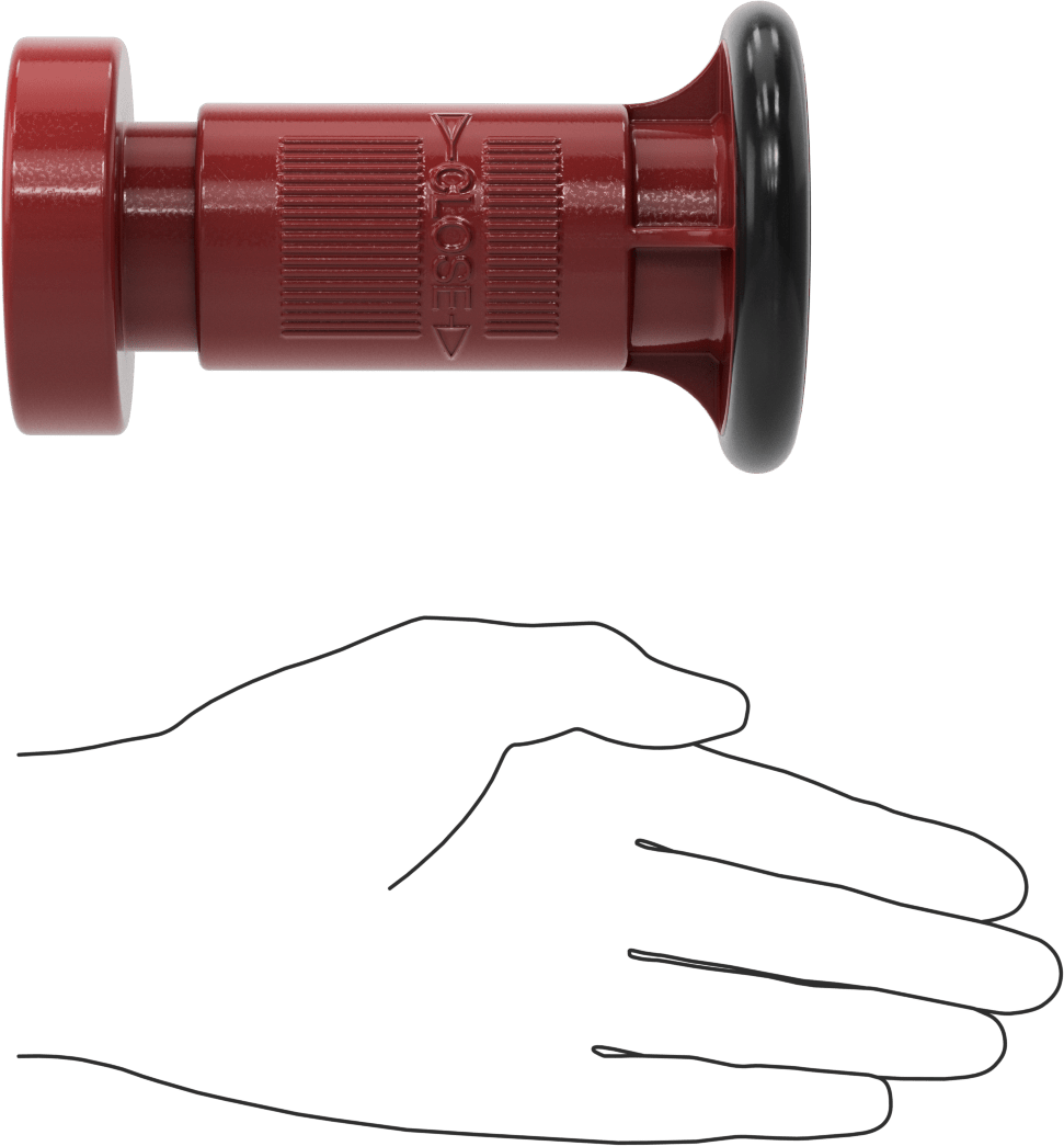 Yangın Söndürme Hortumu için Sprey/Akış Nozulu, Polikarbonat, 2 NPSH Dişi, 3-1/4" Çap, 5-3/8" Uzunluk