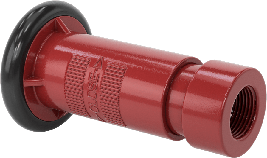 Yangın Söndürme Hortumu için Sprey/Akış Nozulu, Polikarbonat, 3/4 NPSH Dişi, 2-3/4" Çap, 4-3/4" Uzunluk