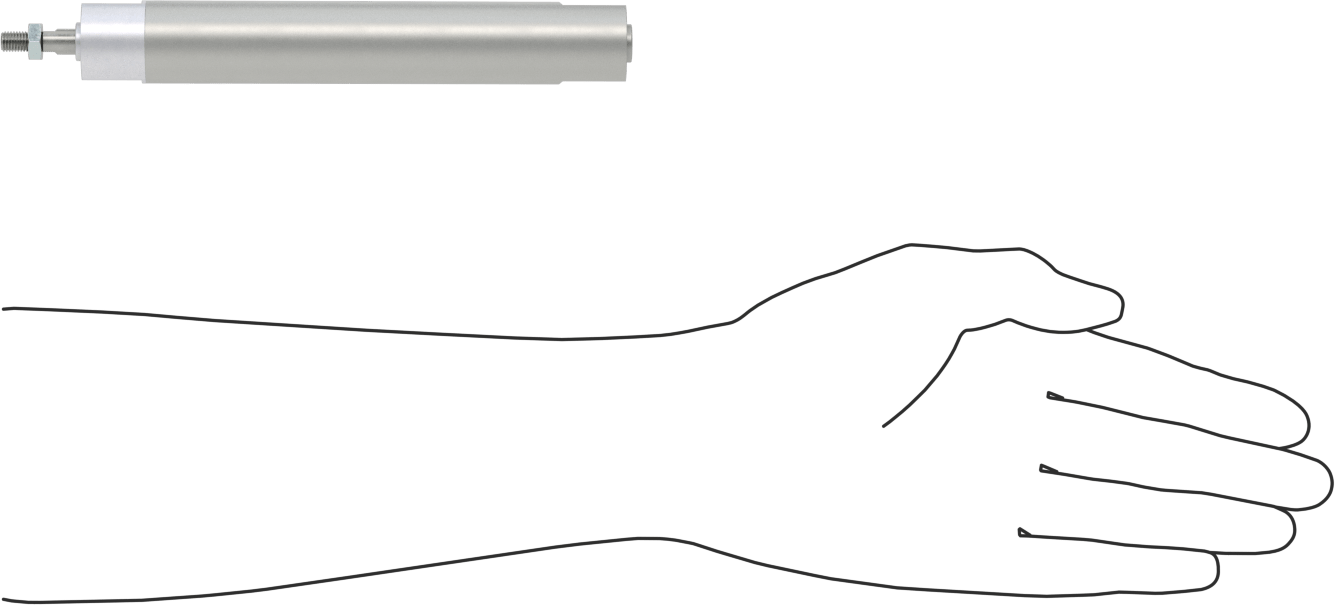 Darbeye Dayanıklı Yuvarlak Gövdeli Hava Silindiri, Sensör Hazır, Yüz/Pivot Montajı, 3/4" Delik Boyutu, 4" Strok