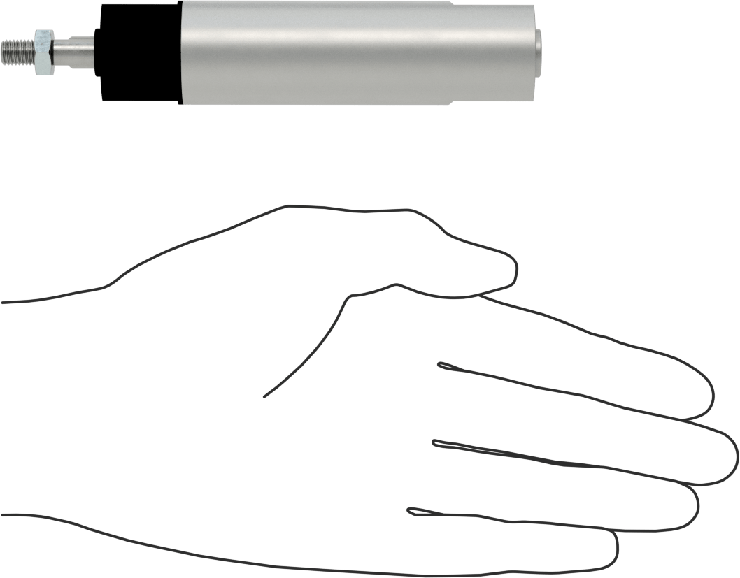 Darbeye Dayanıklı Yuvarlak Gövdeli Hava Silindiri, Sensör Hazır, Yüz/Pivot Montajı, 3/4" Delik, 1-1/2" Strok