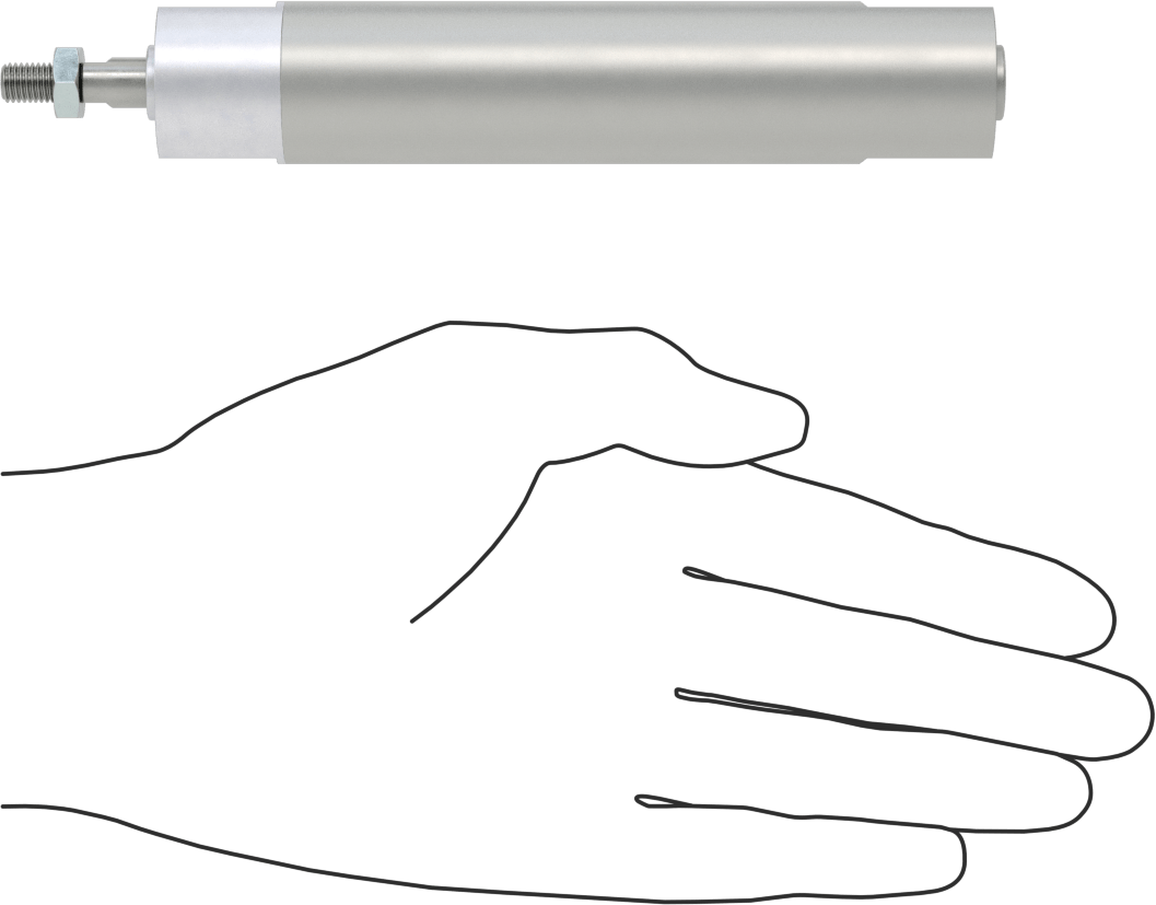 Darbeye Dayanıklı Yuvarlak Gövdeli Hava Silindiri, Sensör Hazır, Yüz/Pivot Montajı, 3/4" Delik, 2-1/2" Strok