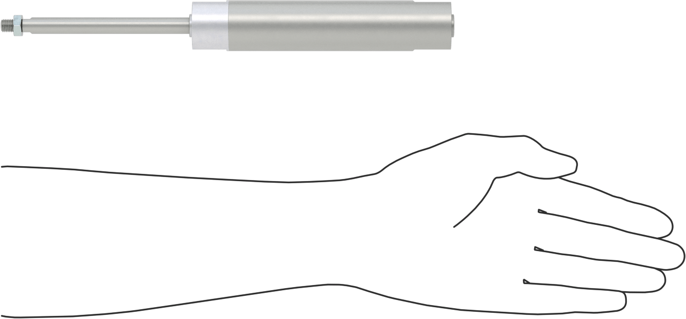 Darbeye Dayanıklı Yuvarlak Gövdeli Hava Silindiri, Sensör Hazır, Yüz/Pivot Montajı, 1" Delik Boyutu, 3-1/2" Strok