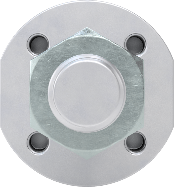 Darbeye Dayanıklı Yuvarlak Gövdeli Hava Silindiri, Sensör Hazır, Yüz/Pivot Montajı, 1-1/4" Delik Boyutu, 1" Strok