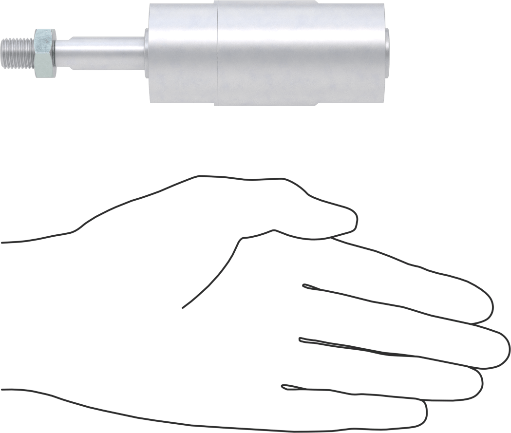 Darbeye Dayanıklı Yuvarlak Gövdeli Hava Silindiri, Sensör Hazır, Yüz/Pivot Montajı, 1-1/4" Delik, 1/2" Strok
