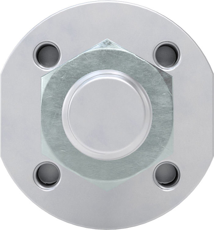 Darbeye Dayanıklı Yuvarlak Gövdeli Hava Silindiri, Sensör Hazır, Yüz/Pivot Montajı, 1-1/4" Delik, 1/2" Strok