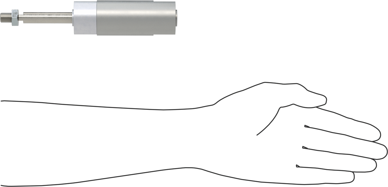 Darbeye Dayanıklı Yuvarlak Gövdeli Hava Silindiri, Sensör Hazır, Yüz/Pivot Montajı, 1-1/4" Delik, 1,5 inç Strok