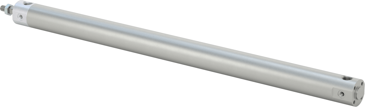 Darbeye Dayanıklı Yuvarlak Gövdeli Hava Silindiri, Sensör Hazır, Yüz/Pivot Montajı, 3/4" Delik Boyutu, 13" Strok