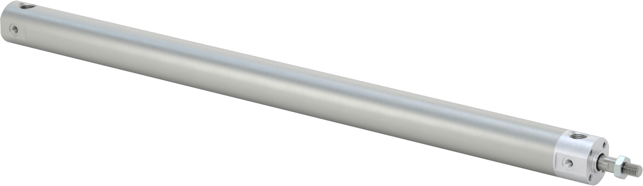 Darbeye Dayanıklı Yuvarlak Gövdeli Hava Silindiri, Sensör Hazır, Yüz/Pivot Montajı, 3/4" Delik Boyutu, 13" Strok
