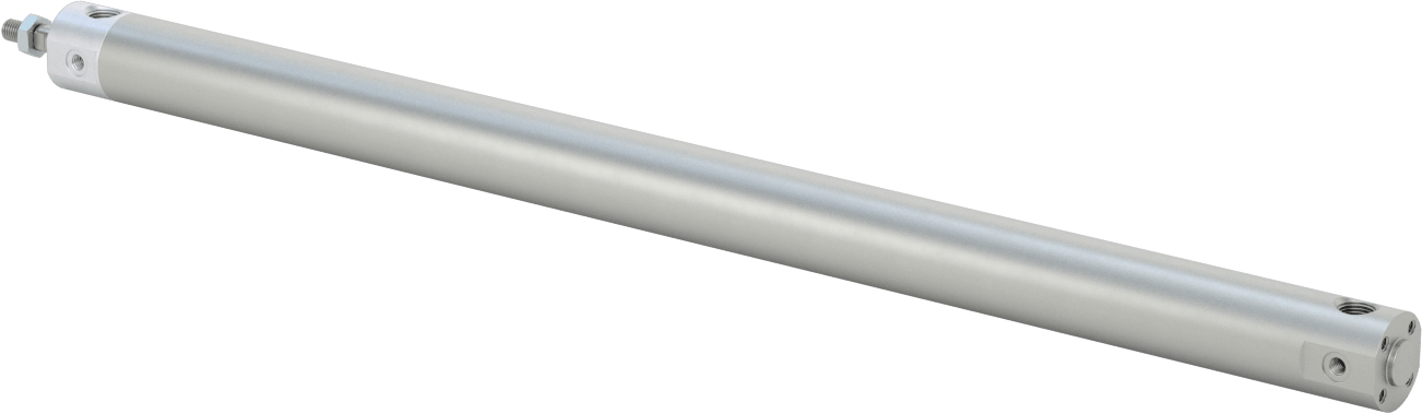 Darbeye Dayanıklı Yuvarlak Gövdeli Hava Silindiri, Sensör Hazır, Yüz/Pivot Montajı, 3/4" Delik Boyutu, 14 inç Strok