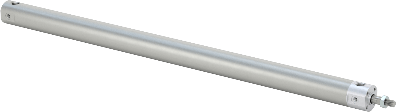 Darbeye Dayanıklı Yuvarlak Gövdeli Hava Silindiri, Sensör Hazır, Yüz/Pivot Montajı, 3/4" Delik Boyutu, 15" Strok