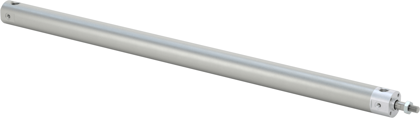 Darbeye Dayanıklı Yuvarlak Gövdeli Hava Silindiri, Sensör Hazır, Yüz/Pivot Montajı, 3/4" Delik Boyutu, 16 inç Strok