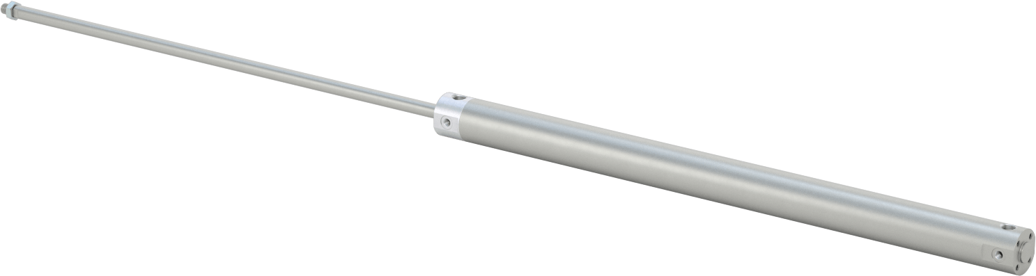 Darbeye Dayanıklı Yuvarlak Gövdeli Hava Silindiri, Sensör Hazır, Yüz/Pivot Montajı, 1" Delik Boyutu, 15" Strok