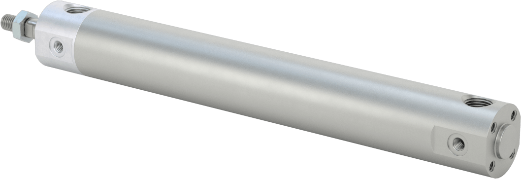 Darbeye Dayanıklı Yuvarlak Gövdeli Hava Silindiri, Sensör Hazır, Yüz/Pivot Montajı, 3/4" Delik Boyutu, 5" Strok