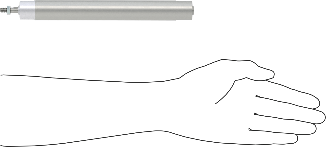 Darbeye Dayanıklı Yuvarlak Gövdeli Hava Silindiri, Sensör Hazır, Yüz/Pivot Montajı, 3/4" Delik Boyutu, 6" Strok