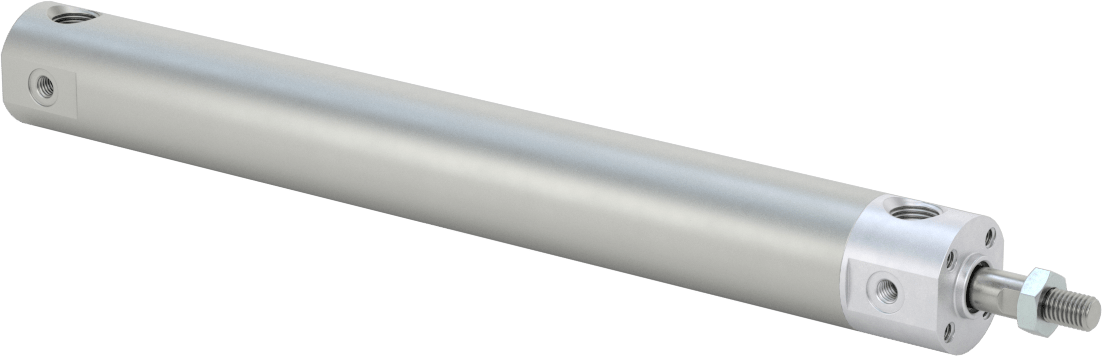 Darbeye Dayanıklı Yuvarlak Gövdeli Hava Silindiri, Sensör Hazır, Yüz/Pivot Montajı, 3/4" Delik Boyutu, 6" Strok