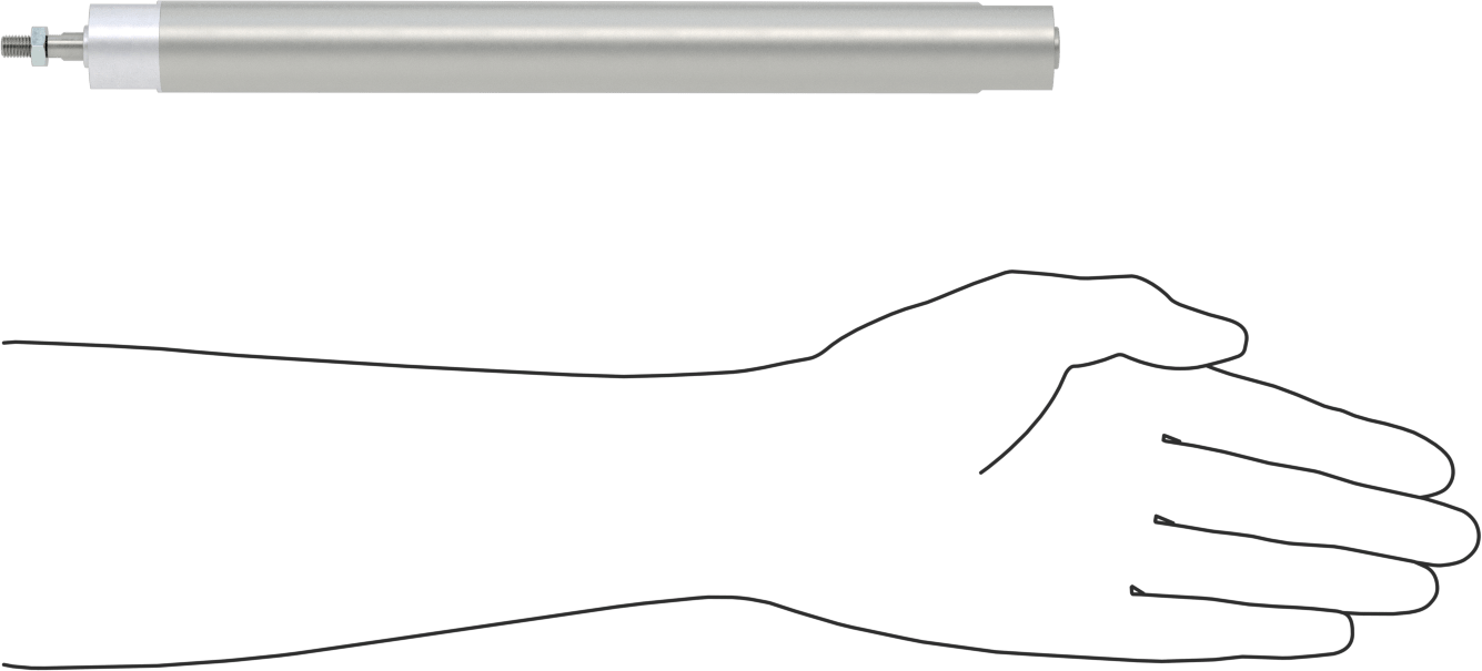 Darbeye Dayanıklı Yuvarlak Gövdeli Hava Silindiri, Sensör Hazır, Yüz/Pivot Montajı, 3/4" Delik Boyutu, 8" Strok